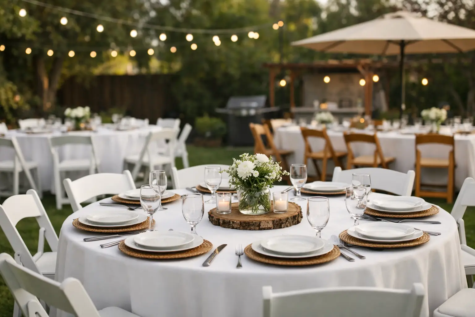 Tables and Chairs Rental for a Backyard Party